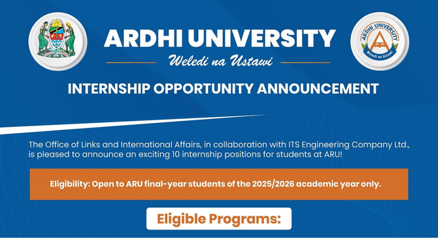 Ardhi University Announces 10 Internship Opportunities for Final-Year Students