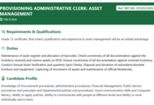 DFFE Provisioning Administrative Clerk: Asset Management Vacancy 2026