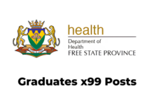 Free State Department of Health Graduate Internship Programme 2026: X99 Posts