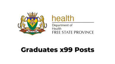 Free State Department of Health Graduate Internship Programme 2026: X99 Posts