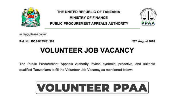 Public Procurement Appeals Authority Volunteer Job Opportunity 2026