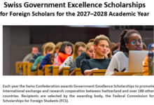 Swiss Government Excellence Scholarships 2027–2028